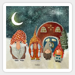 Gnome Family of 4 Christmas Sticker